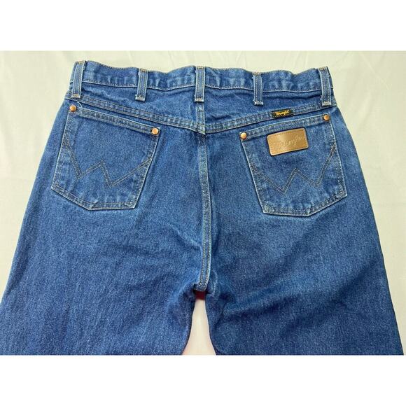 Wrangler 13MWZ Men's Regular Fit Straight Leg Western Blue Jeans - Size 34x30.5 - Picture 4 of 6